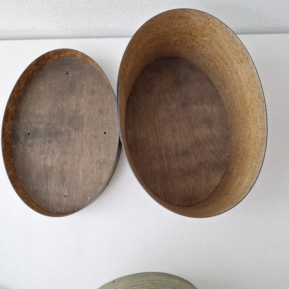 Set Of 3 Nesting Early Antique Thick Walled Solid Wood Pantry Box Mint Condition